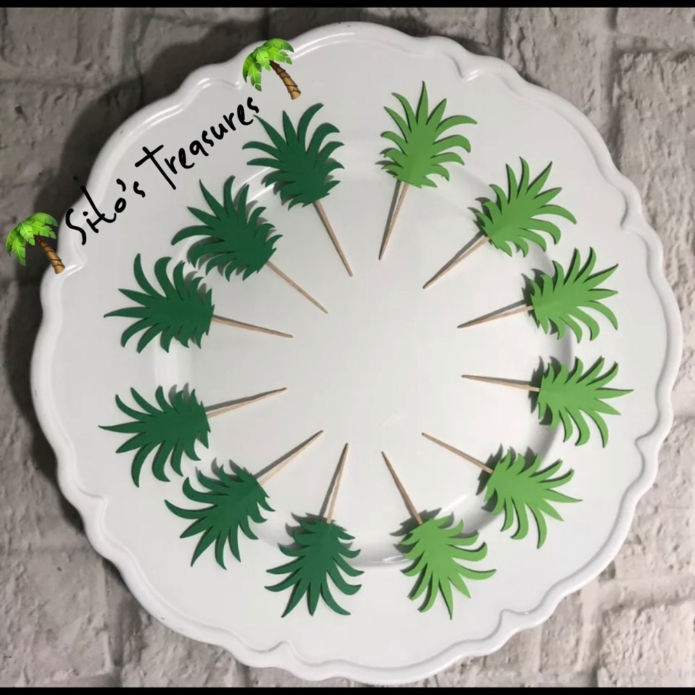 Pineapple Tops Cupcake Toppers Set of 12